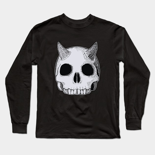 Demon SKull Long Sleeve T-Shirt by JCPhillipps